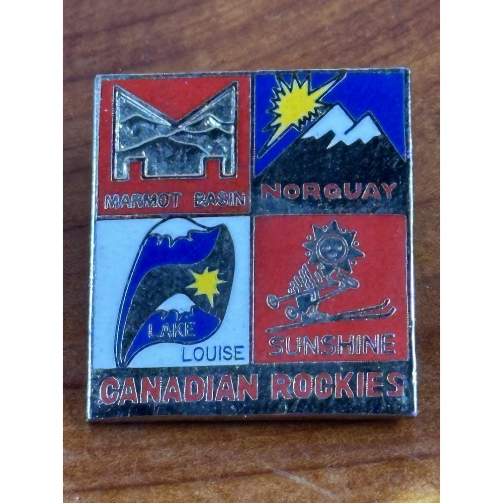 Canadian Rockies Ski Resort  Marmot Basin  Norquay Sunshine Louise‎ Skiing Pin